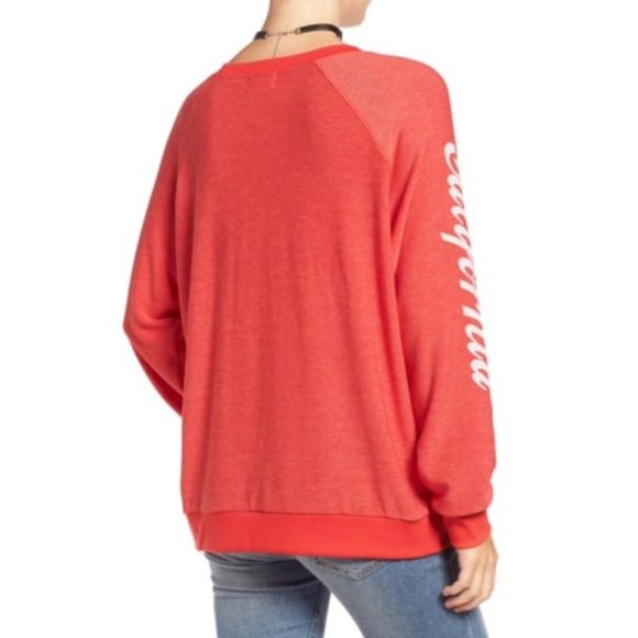 UO PST So Soft Californi Sweatshirt Red Size Small - Picture 2 of 13